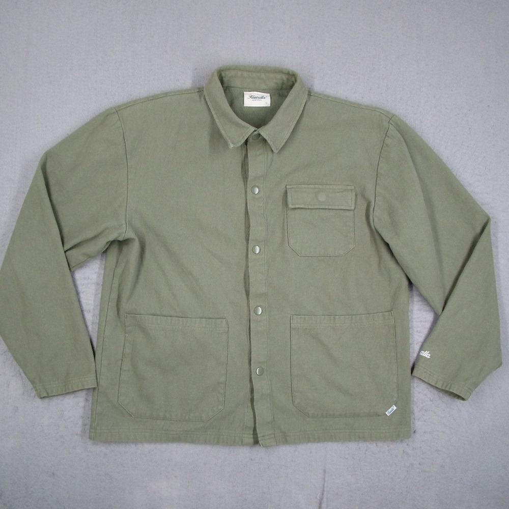 Kuwalla Montreal Men Olive Green Cotton Twill Chore Coat Jacket KUL-CHJ2906 L